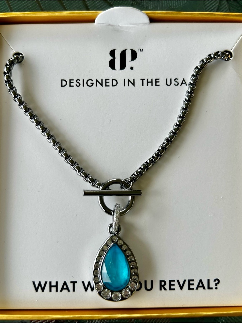 Bomb Party exclusive lab created Aqua Blue Quartz on Hematite Plating.